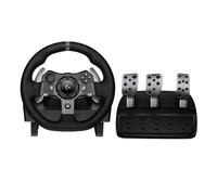 Logitech G G920 Driving Force Racing Wheel and Floor Pedals, Real Force Feedback, Stainless Steel Paddle Shifters, Leather Steering Wheel Cover, Adjustable Floor Pedals, EU-Plug, Xbox One/PC/Mac, Black