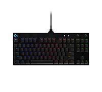 Logitech G PRO Mechanical Gaming Keyboard - Ultra Portable Tenkeyless Design, Detachable Micro USB Cable, Advanced GX Blue Clicky Switches, LIGHTSYNC RGB Backlit Keys, UK English, PC/Mac - Black