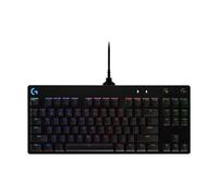 Logitech G PRO Mechanical Gaming Keyboard - Ultra Portable Tenkeyless Design, Detachable Micro USB Cable, Advanced GX Blue Clicky Switches, LIGHTSYNC RGB Backlit Keys, UK English, PC/Mac - Black, New
