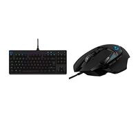 Logitech G PRO TKL Mechanical Gaming Keyboard, GX Blue Clicky Key Switches - Black & 502 HERO High Performance Wired Gaming Mouse, HERO 25K Sensor, 25,600 DPI, RGB, PC/Mac - Black