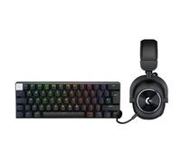 Logitech G PRO X 60 Lightspeed Wireless Gaming Keyboard, Ultra Compact TKL 60% Mechanical Keyboard for PC (QWERTY UK) + PRO X 2 Lightspeed Wireless Gaming Headset - Black