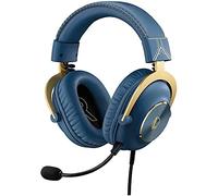 Logitech G PRO X Gaming Headset - Blue VO!CE, Detachable Microphone, Comfortable Memory Foam Ear Pads, DTS Headphone 7.1 and 50 mm PRO G Drivers, Official League of Legends Edition - Blue / Gold
