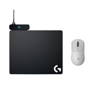 Logitech G PRO X SUPERLIGHT 2 LIGHTSPEED Wireless Gaming Mouse, Lightweight + POWERPLAY Wireless Charging Mouse Pad, Cloth and Hard Gaming Mouse Pad Included, USB-Connection, PC & Mac - White
