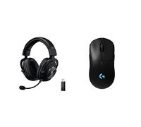 Logitech G Pro X Wireless Gaming Headset, Black & Logitech G PRO 8-Button Wireless Gaming Mouse, Black
