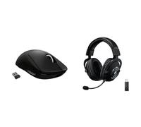 Logitech G PRO X Wireless LIGHTSPEED Gaming Headset - Black & PRO X SUPERLIGHT Wireless Gaming Mouse, HERO 25K Sensor - Black