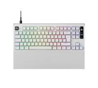 Logitech G PRO X2 RAPID Wired Gaming Keyboard, UK QWERTY - White | Magnetic Analogue Switches, Rapid Trigger, OLED Display, 8 kHz Polling, Palm Rest, Detachable USB-C