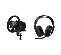 Logitech G RS50 System, 3-Piece Sim Racing Steering Wheel- RS50 base 8 Nm Direct Drive RS Hub,RS Round 11-inch + G522 LIGHTSPEED Wireless Gaming Headset, LIGHTSYNC RGB, PC & Nintendo Switch/2 - White