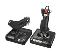 Logitech G Saitek X52 Pro Flight Control System | Controller and Joystick Simulator, LCD Display, Illuminated Buttons, 2xUSB, PC - Black/Silver
