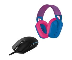 Logitech G SERIES Gaming Headset Bundle G435 Lightspeed + Mouse G203 Blue