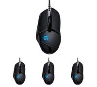 Logitech G402 Hyperion Fury Wired Gaming Mouse, 4,000 DPI, Lightweight, 8 Programmable Buttons, DPI Switch Button, Compatible with PC/Mac - Black (Pack of 4)