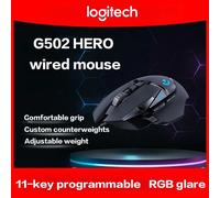 Logitech G502 HERO Cable Game Mouse E-Sports Eating Chicken Mechanical Mouse RGB Light Can Be Balanced To Eat Chicken Macro Prog Black