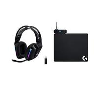 Logitech G733 LIGHTSPEED Wireless Gaming Headset with suspension headband, LIGHTSYNC RGB & POWERPLAY Wireless Charging Mouse Pad, Cloth and Hard Gaming Mouse Pad Included