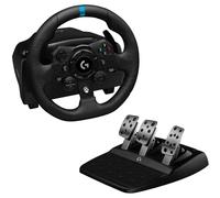 Logitech G923 Racing Wheel and Pedals, TRUEFORCE up to 1000 Hz Force Feedback, Responsive Pedal, Dual Clutch Launch Control, Genuine Leather Wheel