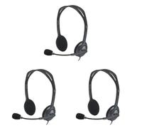 Logitech H111 Wired Headset, Stereo Headphones with Noise-Cancelling Microphone, 3.5 mm Audio Jack, PC/Mac/Laptop/Smartphone/Tablet - Black (Pack of 3)