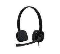 Logitech H151 Wired Headset Stereo Headphone Rotating Noise-Cancelling Mic Black
