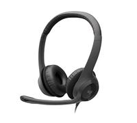 Logitech H390 Wired Headset, Stereo Headphones with Noise-Cancelling Microphone, USB, In-Line Controls, PC/Mac/Laptop - Black