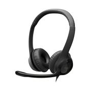 Logitech H390 Wired Over-Ear Headphones with Microphone, Digital Stereo Sound, Foldable Noise Cancelling Microphone, Cable Over Controls, Black