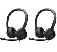 Logitech H390 Wired Headset for PC/Laptop, Stereo Headphones with Noise Cancelling Microphone, USB-A, In-Line Controls, Works with Chromebook - Black (Pack of 2)