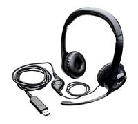 Logitech H390 Wired Headset, Stereo Headphones with Noise-Cancelling Microphone, USB, In-Line Controls, PC/Mac/Laptop - Black