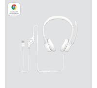 Logitech H390 Wired Over-The-Head Headset Off White Binaural Ear-Cup 32 Ohm 20 H