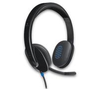 Logitech H540 Wired Headset, Stereo Headphone with Noise-Cancelling Microphone, USB, On-Ear Controls, Mute Indicator Light, PC/Mac/Laptop - Black