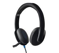 Logitech H540 Wired Headset, Stereo Headphone with Noise-Cancelling Microphone, USB, On-Ear Controls, Mute Indicator Light, PC/Mac/Laptop - Black