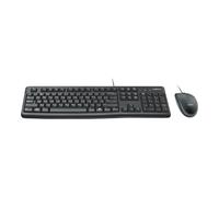 Logitech K120 France AZERTY Corded USB Wired Keyboard and Mouse Set - Black