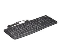 Logitech K120 Wired Business Keyboard for Windows or Linux, USB Plug-and-Play, Full-Size, Spill Curved Space Bar, PC/Laptop, QWERTY UK Layout - Black