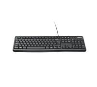 Logitech K120 Wired Keyboard for Windows, USB Plug-and-Play, Full-Size, Spill-Resistant, Curved Space Bar, Compatible with PC, Laptop, QWERTY UK English Layout - Black