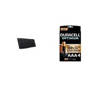 Logitech K270 Wireless Keyboard for Windows, QWERTY US International Layout - Black + Duracell NEW Optimum AAA Alkaline Batteries [Pack of 4], 1.5 V LR03 MX2400
