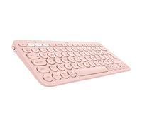 Logitech K380 Multi-Device Bluetooth Wireless Keyboard | Easy-Switch for 3 Devices, Slim, 2 Year Battery, PC/Mac/iPad/Apple TV, QWERTY UK English Layout - Pink