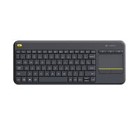 Logitech K400 Plus Keyboard - Wireless Connectivity - USB Interface - TouchPad - English (UK) - QWERTY Layout - Black