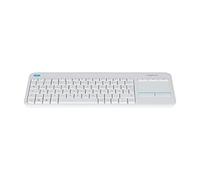 Logitech K400 Plus Wireless Touch TV Keyboard With Easy Media Control and Built-in Touchpad, QWERTZ German Layout - White