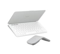 Logitech Keys-To-Go 2 and Mobi Fold, Slim Keyboard with Cover and Foldable Mouse, Light, Portable, Bluetooth, for Windows PC, Mac Android, Chromebook, iPad, UK QWERTY - Pale Grey & White