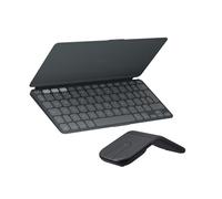 Logitech Keys-To-Go 2 and Mobi Fold, Slim Keyboard with Cover and Foldable Mouse, Light, Portable, Bluetooth, for Windows PC, Mac Android, Chromebook, iPad, UK QWERTY - Graphite