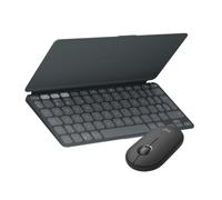Logitech KEYS-TO-GO 2 + Pebble Mouse 2 M350s (Graphite) | Portable Bluetooth keyboard & mouse combo, lightweight & wireless for multi-OS, Android, iPadOS, Chrome OS, QWERTY UK