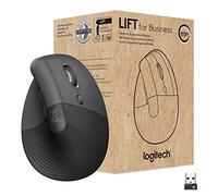 Logitech Lift for Business, Vertical Ergonomic Mouse, Wireless, Bluetooth or Secured Logi Bolt USB, Quiet clicks, Globally Certified, Windows/Mac/Chrome/Linux - Graphite, Small