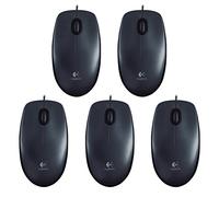 Logitech M100 Wired Mouse (Black, Pack of 5)