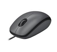 Logitech M100 Wired USB Mouse, 3-Buttons, 1000 DPI Optical Tracking, Ambidextrous PC / Mac / Laptop - Dark / Black