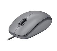 Logitech M110 Wired USB Mouse, Silent Buttons, Comfortable Full-Size Use Design, Ambidextrous PC/Mac/Laptop - Grey