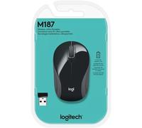 Logitech - M187 Mini Wireless Optical Ambidextrous Mouse - Black -NEW