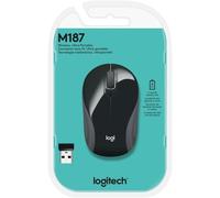 Logitech - M187 Mini Wireless Optical Ambidextrous Mouse - Black NEW