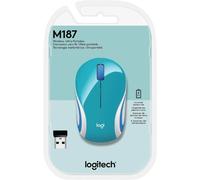 Logitech - M187 Mini Wireless Optical Ambidextrous Mouse - Bright Teal NEW