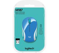 Logitech - M187 Mini Wireless Optical Ambidextrous Mouse - Palace Blue-NEW