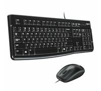 Logitech MK120 Wired Keyboard and Mouse Combo for Windows, QWERTY Portuguese Layout - Black