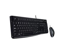 Logitech MK120 Wired Keyboard and Mouse Combo for Windows, QWERTY US International Layout - Black