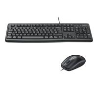 Logitech MK120 Wired Keyboard Optical Wired Mouse, Full-Size Keyboard, USB Plug-and-Play, Compatible with PC, Laptop, QWERTY UK English Layout - Black