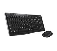 Logitech MK270 Desktop for Education with Silicone Protection, Wireless Keyboard and Mouse for Windows, 2.4 GHz USB, Compact Mouse, 8 Multimedia Keys, PC, AZERTY France Layout - Black