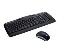 Logitech MK330 wireless keyboard mouse set, 2.4 GHz connection via Unifying USB receiver, 4 programmable G-keys, 12-24 months battery life, US INTL/Italian QWERTY layout - black