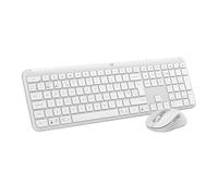 Logitech MK950 Signature Slim Wireless Keyboard and Mouse Combo, Sleek Design, Quiet Typing and Clicking, Switch Across Three Devices, Bluetooth, Multi-OS, Windows and Mac, QWERTY UK Layout, White